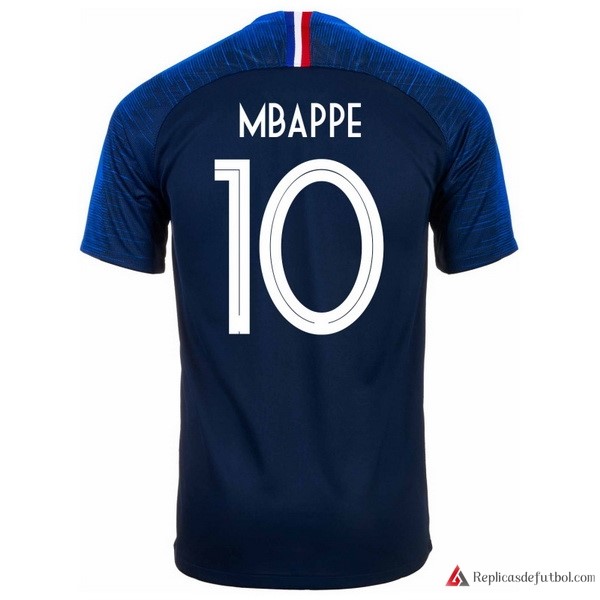 Camiseta Seleccion Francia Primera equipación Mbappe 2018 Azul